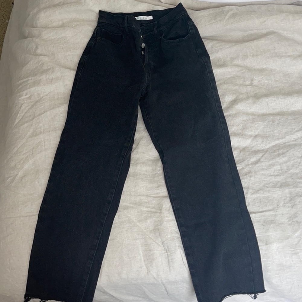 high rise straight jeans